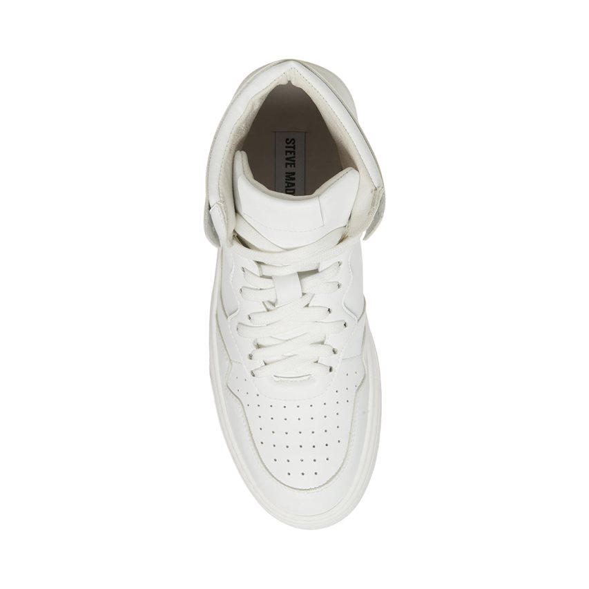 White Steve Madden Jorgee-h Leather Men's Sneakers | PH 4138TMP